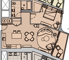 ④1ベッドルーム タイプ 1C
