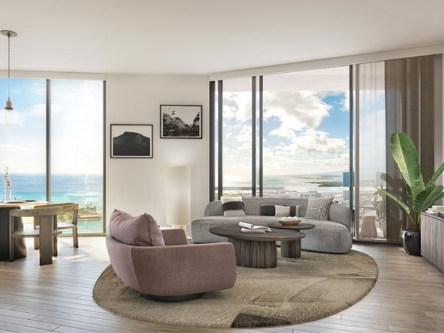 目の前にはハーバーとどこまでも続く海